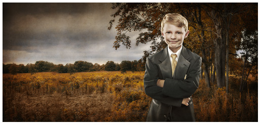 kid in a field