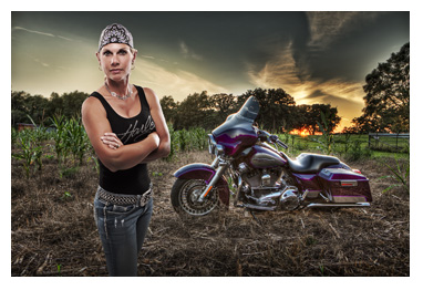 biker composite portrait